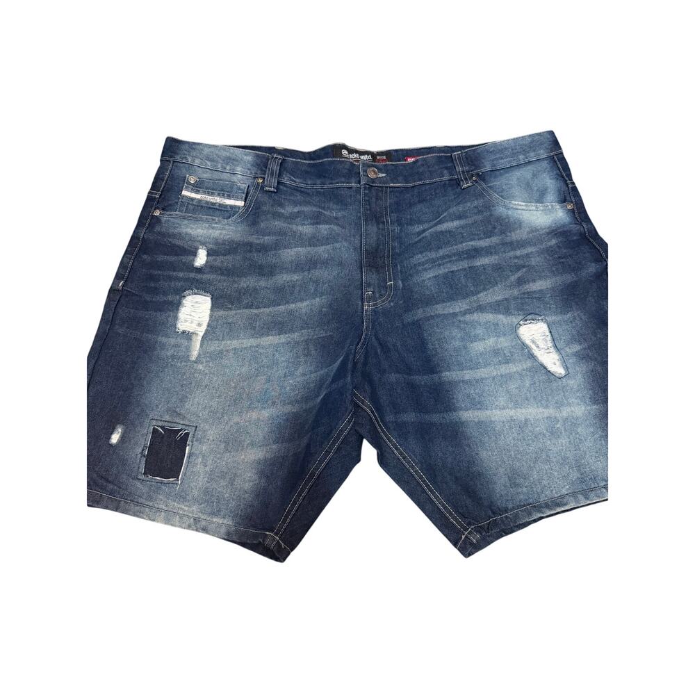 Ecko Unltd Denim Shorts 48 Relaxed Blue Jean Jorts Distressed Ripped